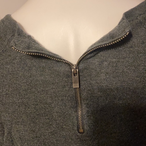 Gray flat knit sweater with metal zipper - Picture 4 of 7